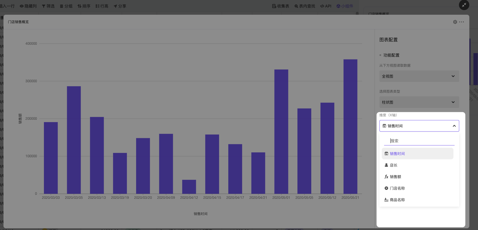 图表概览-设置维度